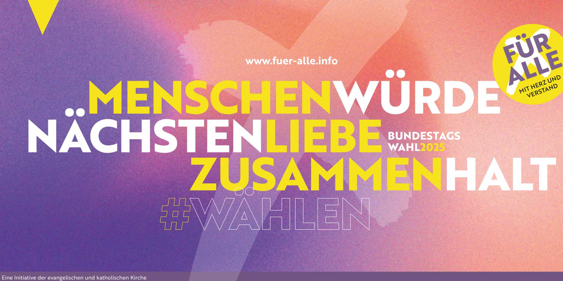 Am 23. Februar 2025 ist Bundestagswahl in Deutschland.  Eine breite ökumenische Initiative macht dazu die Stimme der Kirchen nach außen hör- und sichtbar. 